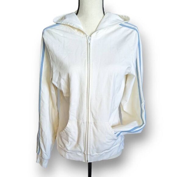 Zena Sport Cream and Baby Blue Full Zip Hoodie Size Small - Picture 5 of 9